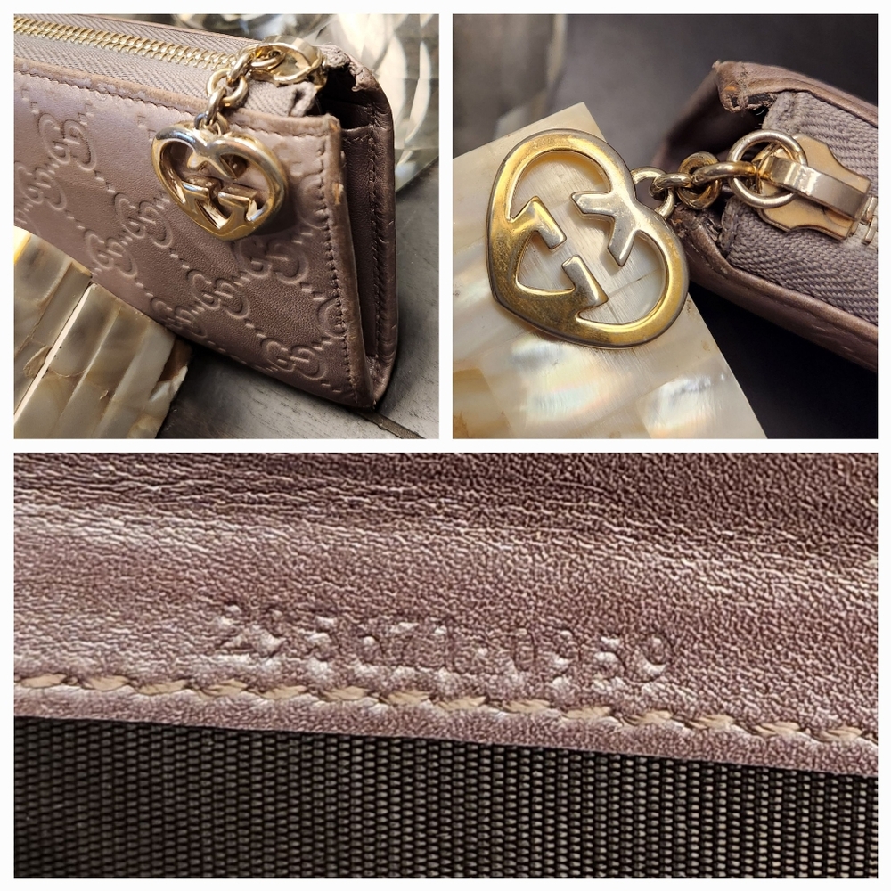 GUCCI GG Leather Zip Wallet in Lavender 2956710959